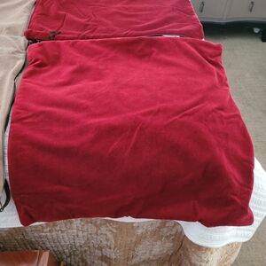 Two (2) Pottery Barn Red Velvet Square 20 x 20  inch pillow cover
